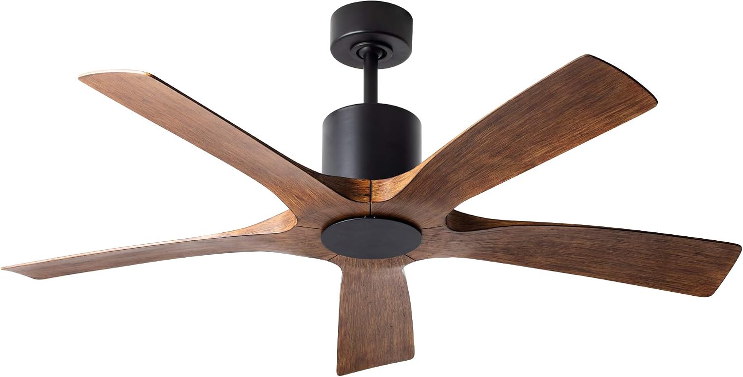 Modern Forms FR-W1811-5-MB/DK Aviator Indoor or Outdoor Smart Home Ceiling Fan with Wall Control, 54in Blade Span, Matte B.