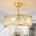 AIJIASI 20' Caged Ceiling Fans with Lights, Gold Fandelier Ceiling Fan with Light, Mid Century Chandelier Ceiling Fan with Remote Control, 6 Speeds for Bedroom, Nursery, Living Room