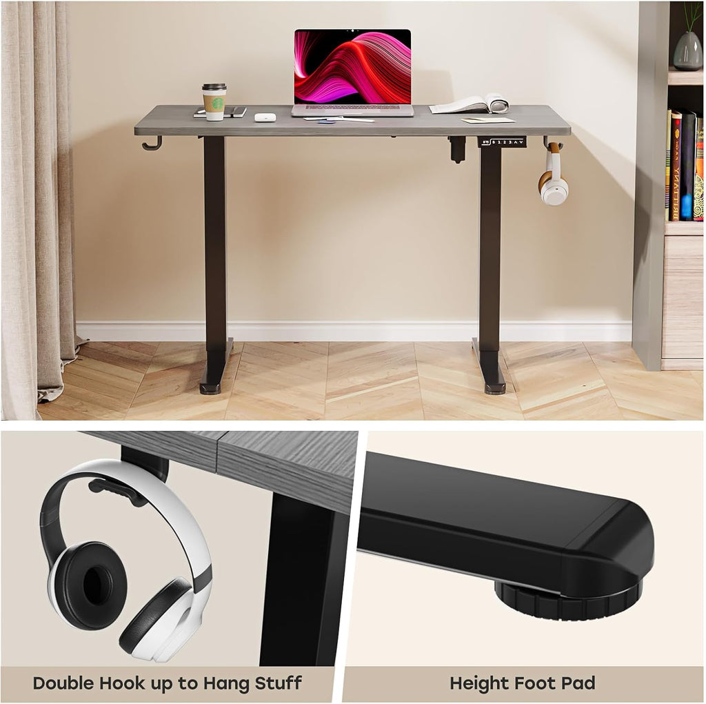 Electric Standing Desk with Desk Extender, 48' Standing Desk with Clamp On Desk Extender Shelf