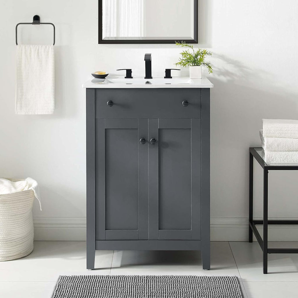 Sink Vanity Cabinet, Wood, Grey Gray White, Modern Contemporary, Hotel Bedroom Bathroom Master Suite
