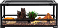 REPTI ZOO Glass Reptile Terrarium 20 Gallon, Front Opening Reptiles Tank 30' x 12'x 12' for Reptile Pets Gecko Lizard Snake, Top Screen Ventilation Escape Proof Lid