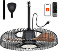 Orison Outdoor Ceiling Fans with Lights for Patio, 24' Weatherproof Ceiling Fan, Gazebo Fan Remote & APP Control, 3CCT Dimmable,Caged Plug in Ceiling Fan with Hanging Hook for Pergola Porch Canopy