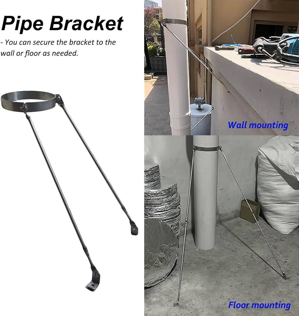 3' 4' 5' 6' 7' 8' 9' 10' Stove Pipe Roof Support Bracket, Chimney Pipe Brace Holder with 2 Legs, Stainless Steel Wood Stove Pipe Carrier(Dia 4.5' (11.4cm))