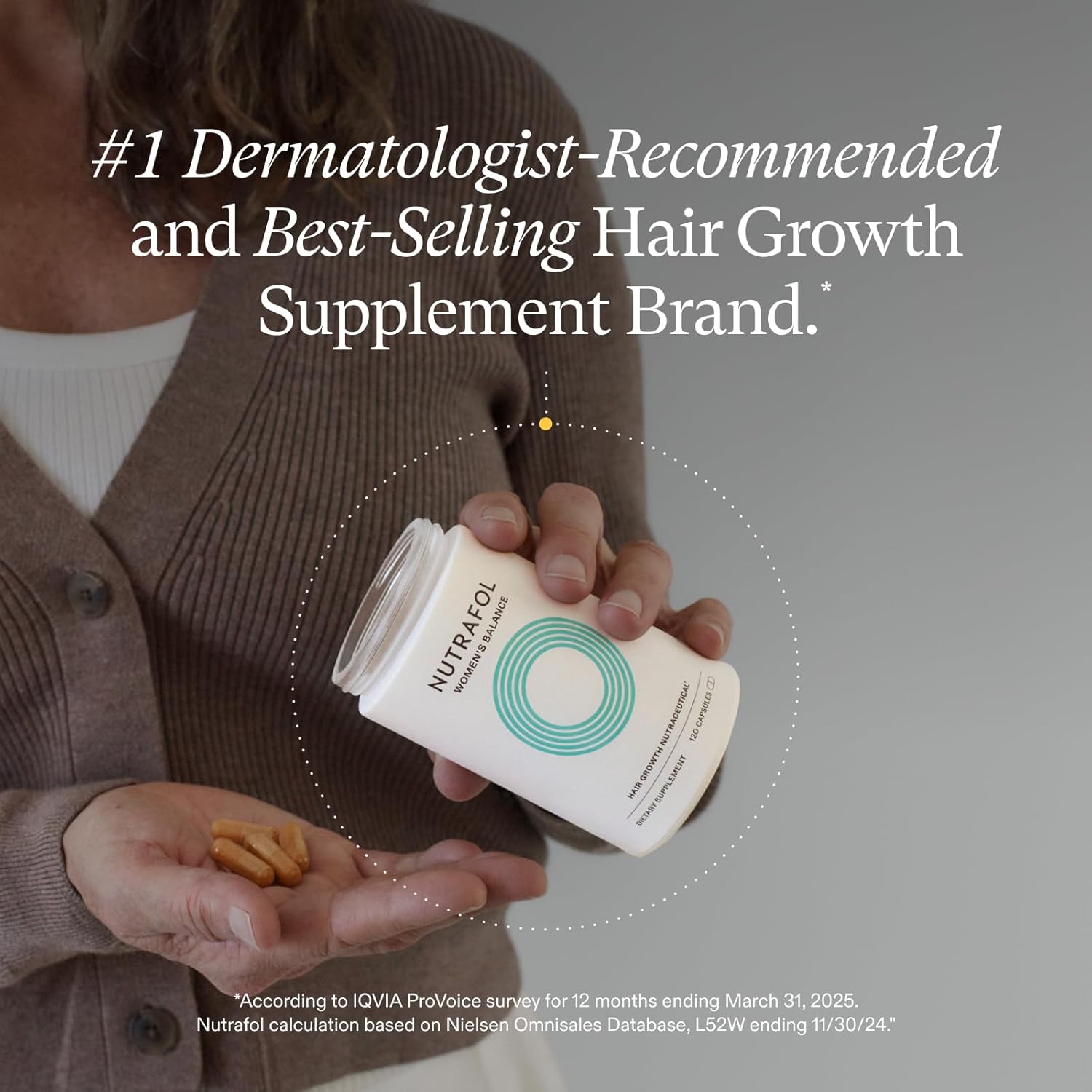 Nutrafol Women's Balance Hair Growth Supplements, Dermatologist Recommended, Ages 45 and Up, Clinically Proven for Visibly Thicker Hair and Scalp Coverage - 2 Month Supply, Pack of 2