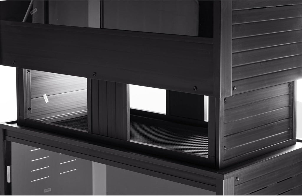 New Age Pet ECOFLEX Two Large Reptile Enclosures with Matching Stacker Combo Set in Black