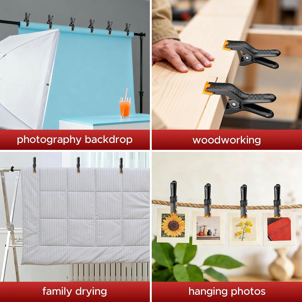10x10Ft Pipe and Drape Backdrop Stand with 8 Packs Spring Clamps for Photography, Wedding, Photoshoot