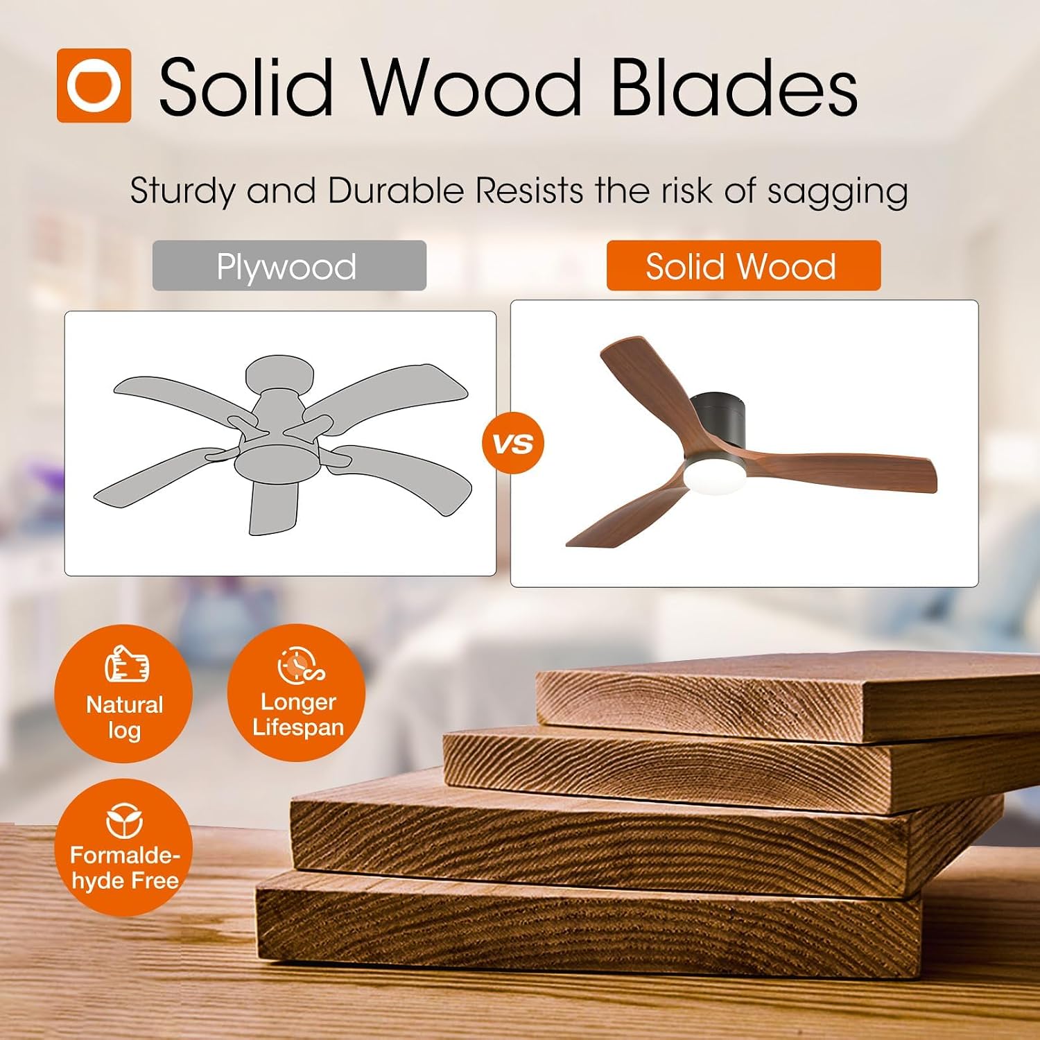 addlon 2 Pack 52 inch Ceiling Fans with Lights, Black Low Profile Ceiling Fan with Light and Remote Control, Flush Mount, Reversible, 3 Wood Blades, 3CCT Dimmable, Ceiling Fan for Indoor/Outdoor Use