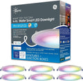 GE CYNC Reveal HD+ Wafer Smart LED Downlight Fixture, Color Changing Lights, WiFi and Bluetooth LED Lights, 16 Watts, Compatible with Alexa and Google Home, 4 Inches (6 Pack)