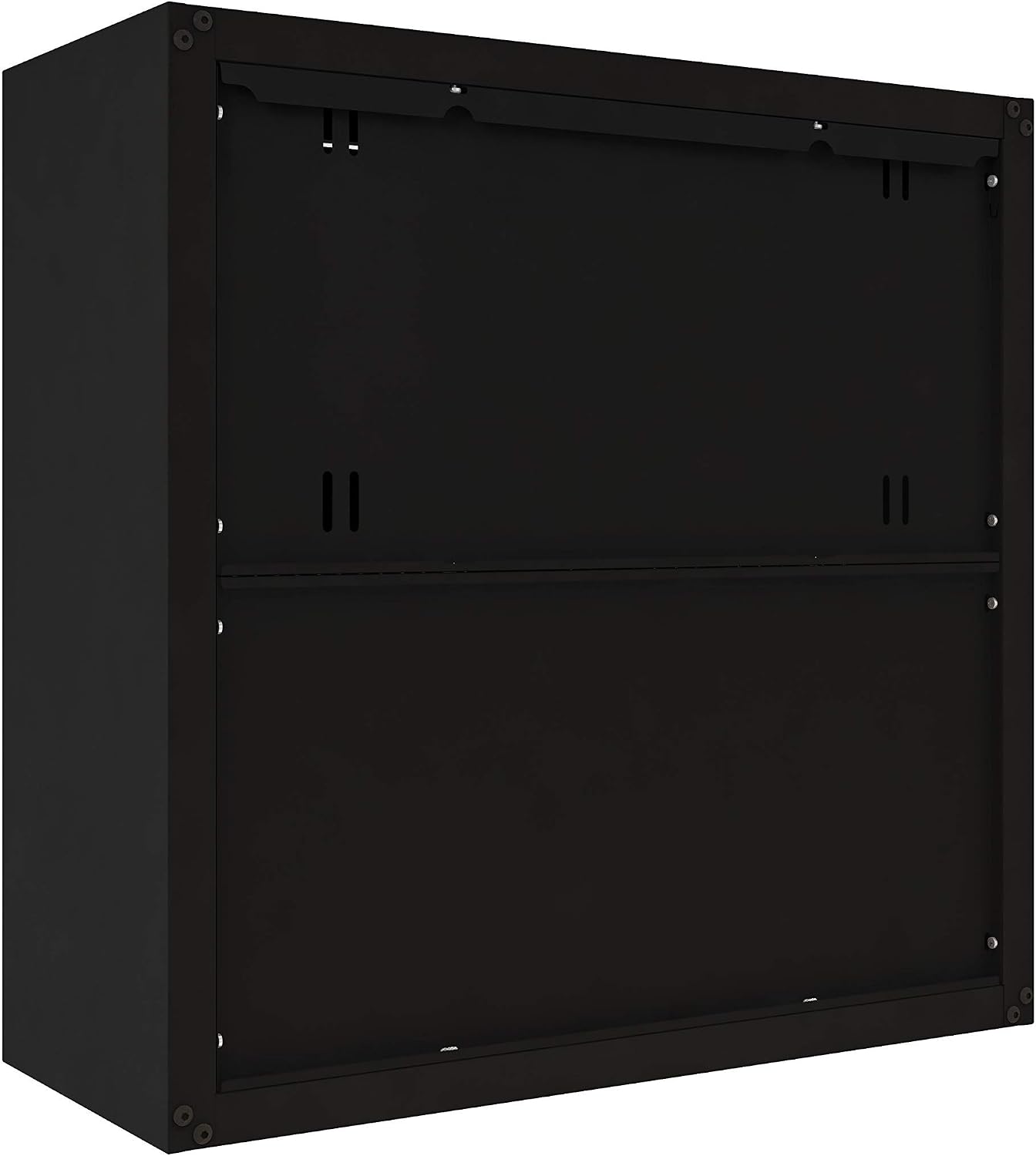 Floating Garage Storage Cabinet - Heavy-Duty Wall Mount Steel Cabinet, Lockable 2-Door Design, Removable Shelf, 44 lbs Capacity, Ready-to-Assemble Metal Garage Organizer (Black and Grey)