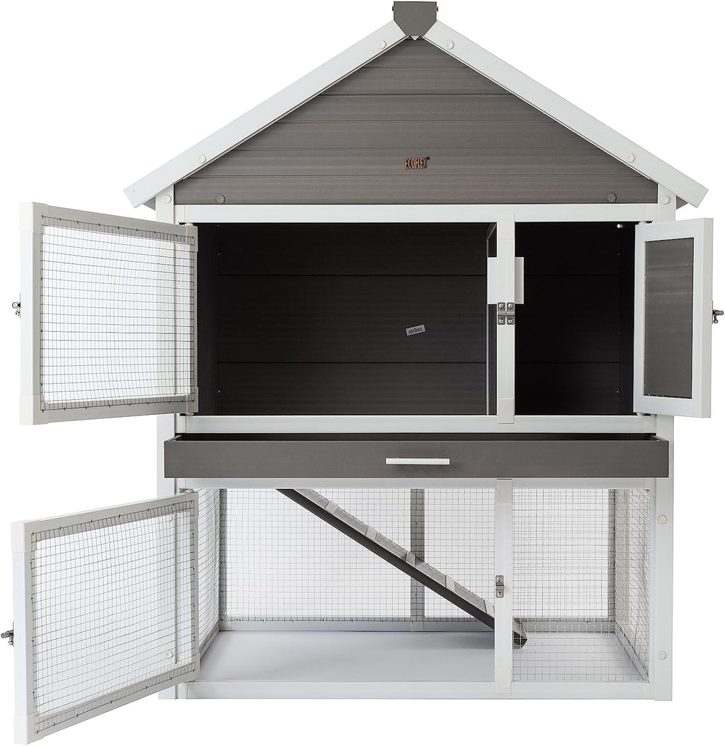 New Age Pet ECOFLEX® Huntington Outdoor Townhouse Rabbit Hutch