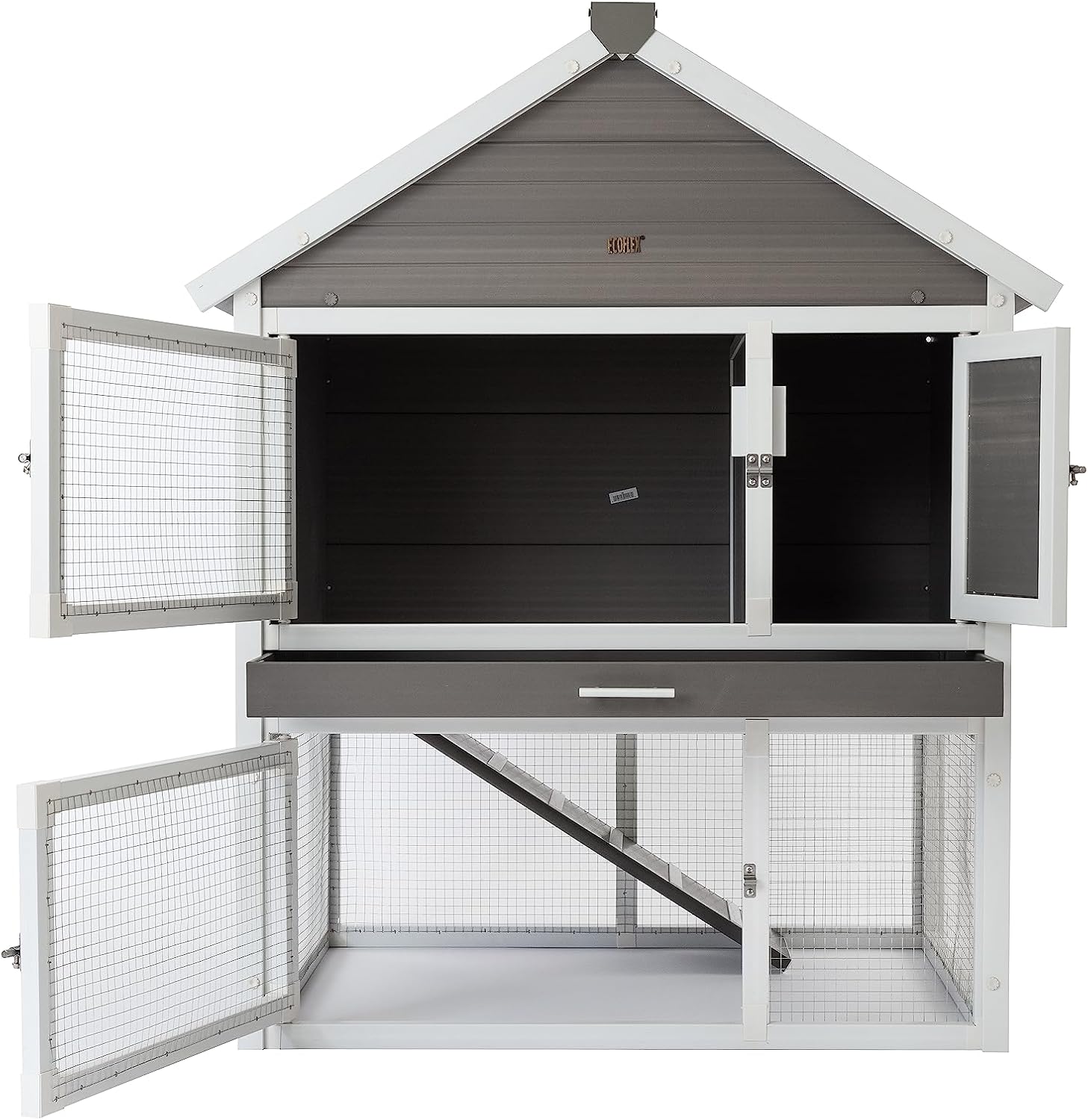 New Age Pet ECOFLEX® Huntington Outdoor Townhouse Rabbit Hutch