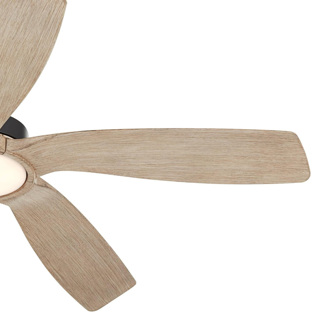 Casa Vieja 56' Mach 5 Farmhouse Rustic Country Cottage Core Indoor Outdoor Ceiling Fan 5 Blade LED Light Remote Control Matte Black Finish Distressed White Oak Finish Blades Bedroom Patio Damp Rated