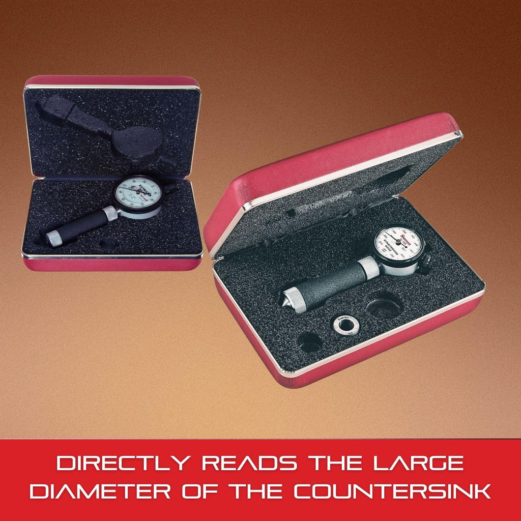 Starrett Countersink Gage - Ideal for Wood and Metal Worker - .360-.560' Range, 90 Degree Angle with Case - 688-3Z