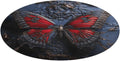 Red Butterfly Coral Velvet Round Floor Mat Non-Slip Bath Rug Floor Covering for Bathroom Vanity Guest Suite & Vacation Home