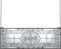 VEVOR Stained Glass Window Panel, 35.2' x 13' Tiffany Style Hanging Transom Window Panel with Chain, Large Horizontal Rectangle Stain Glass, Vintage Traditional Art Handcrafts for Kitchen Home Decor