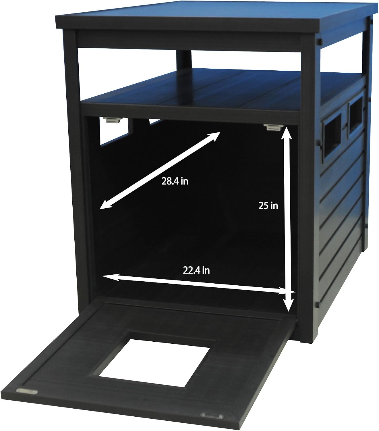 New Age Pet ECOFLEX Litter Loo Standard & Jumbo Sizes, 4 Colors, Moisture and Odor Resistant Enclosure & End Table, No‑Tools Assembly, 10 Year Warranty, Espresso Black, Jumbo