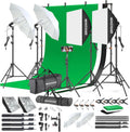 Photography Softboxes Kit with 6.6x10ft Backdrop Stands, 5 Tripod Stands, 3 Color Background Screen, Softbox with 85W Led Bulb, Photo Studio Equipment for Video Shoot, Product & Portrait