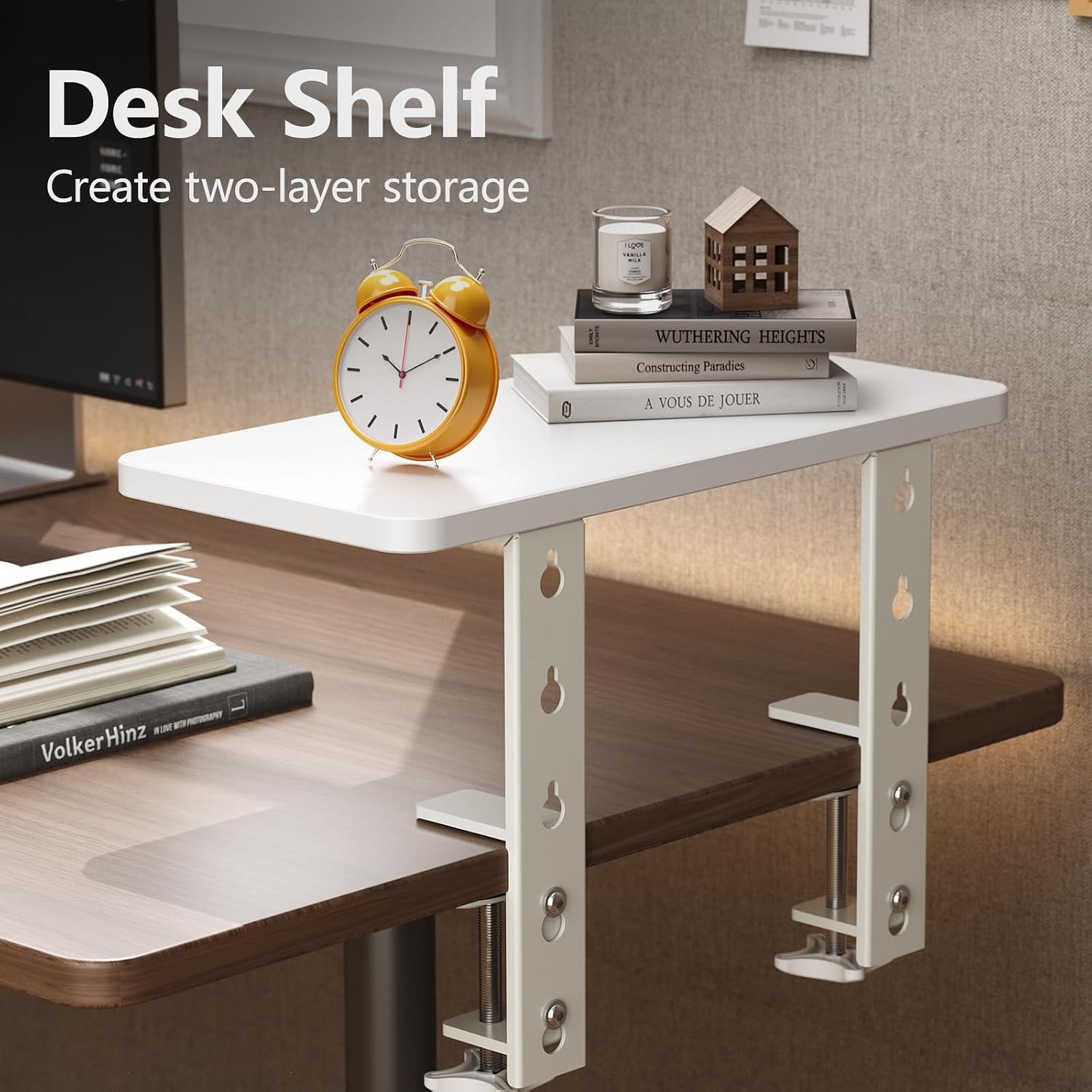 Electric Standing Desk with Desk Extender, 48' Standing Desk with Clamp On Desk Extender Shelf