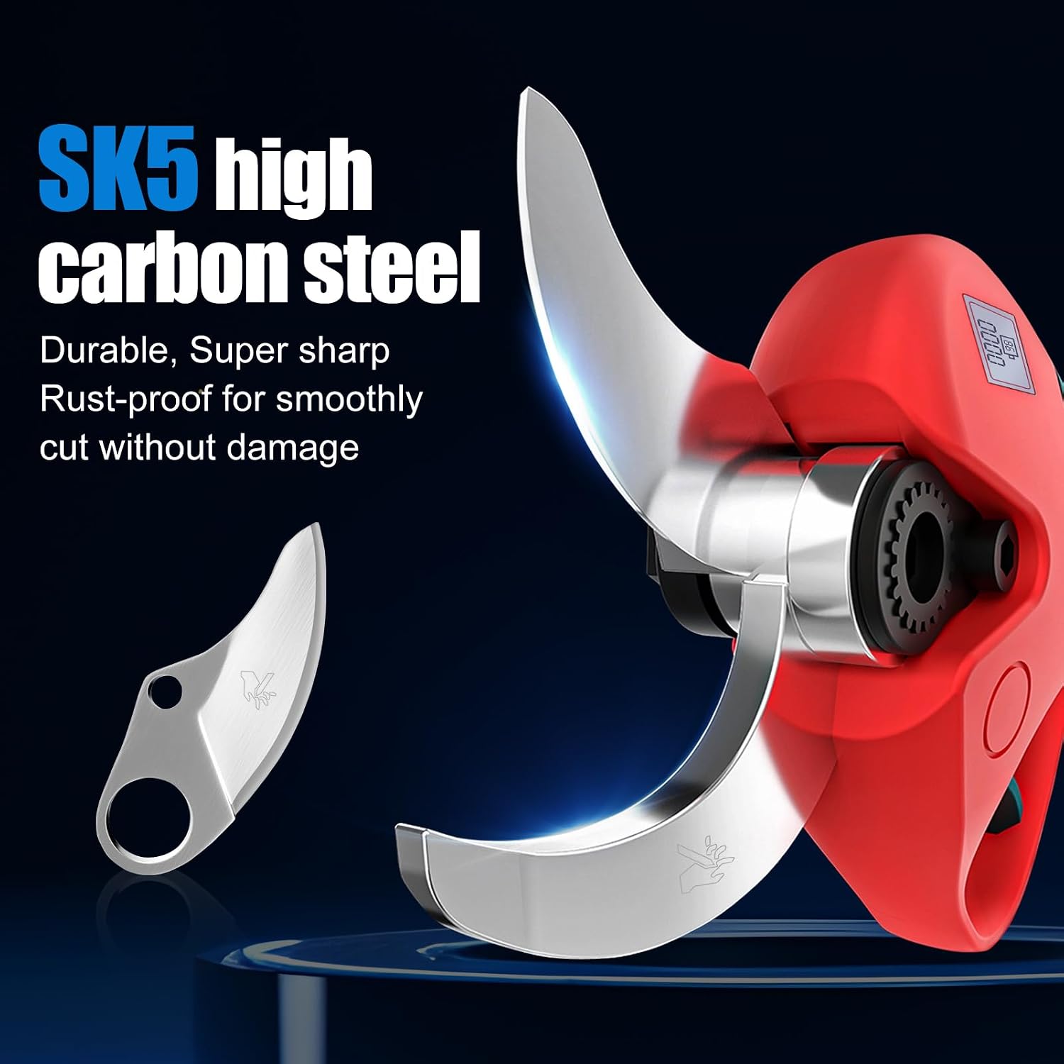 Electric Pruning Shears Cordless, 1.6'(40mm) Cordless Pruner, 2Pcs 2000mAh Battery Operated Pruning Shears & Electric Tree Pruner, SK5 Steel Blades Battery Powered Pruning Shears JOVANT