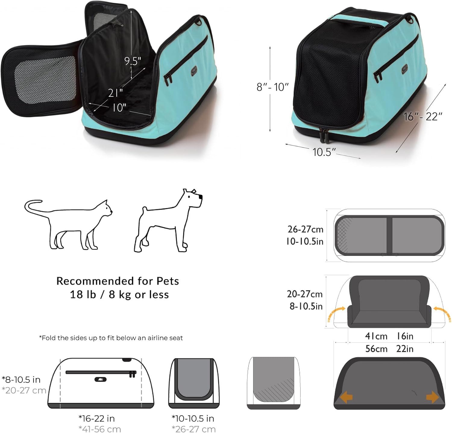 Sleepypod Air Pet Carrier Robin Egg Blue