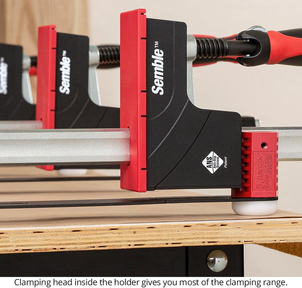 Woodpeckers Xpander Clamp System for Easy Handling and Automatic Spacing of Parallel Jaw Clamps, Aligns and Holds 24'-40' Clamps for Panel Glue-Ups, USA-Made XPANDER-2430