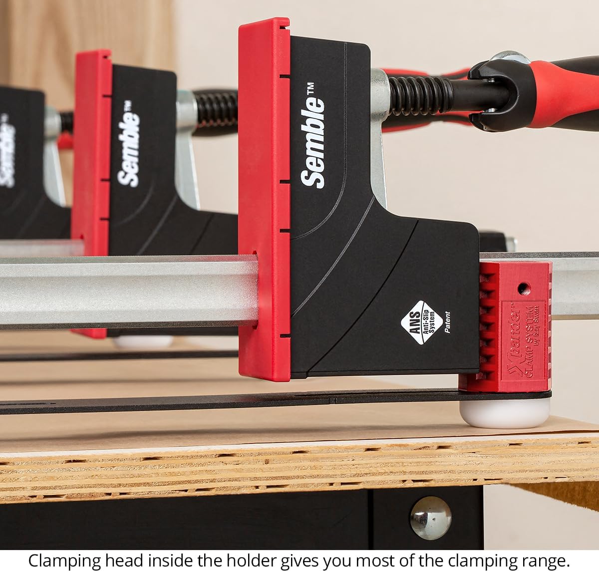 Woodpeckers Xpander Clamp System for Easy Handling and Automatic Spacing of Parallel Jaw Clamps, Aligns and Holds 24'-40' Clamps for Panel Glue-Ups, USA-Made XPANDER-2430