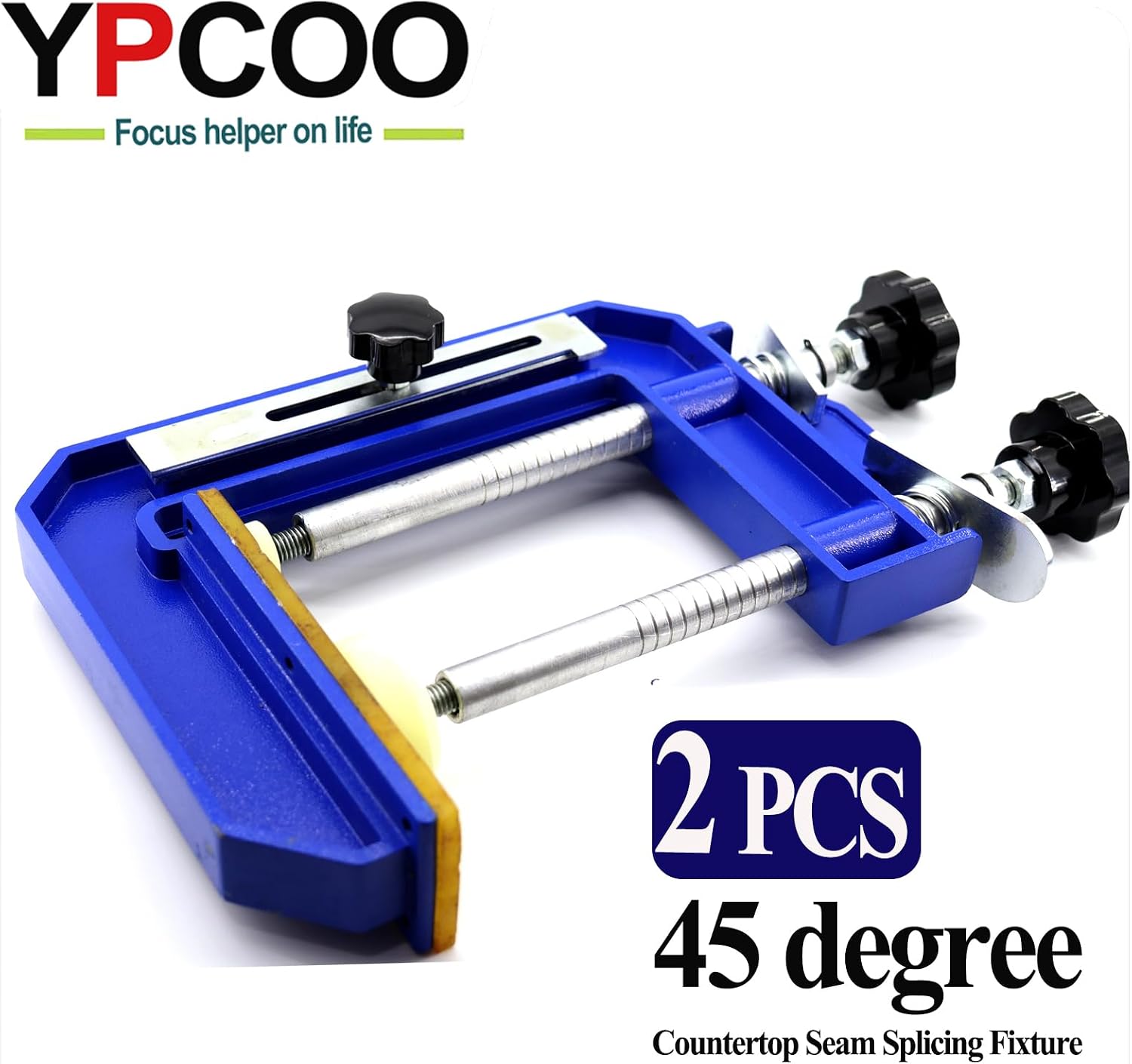 2PCS 45°Mitre Clamp Granite Stone Marble Clamp Countertop Seam Splicing Fixture Install Tools for granite,Stone, Marble Slab Installation (2pcs-Light-10inch)