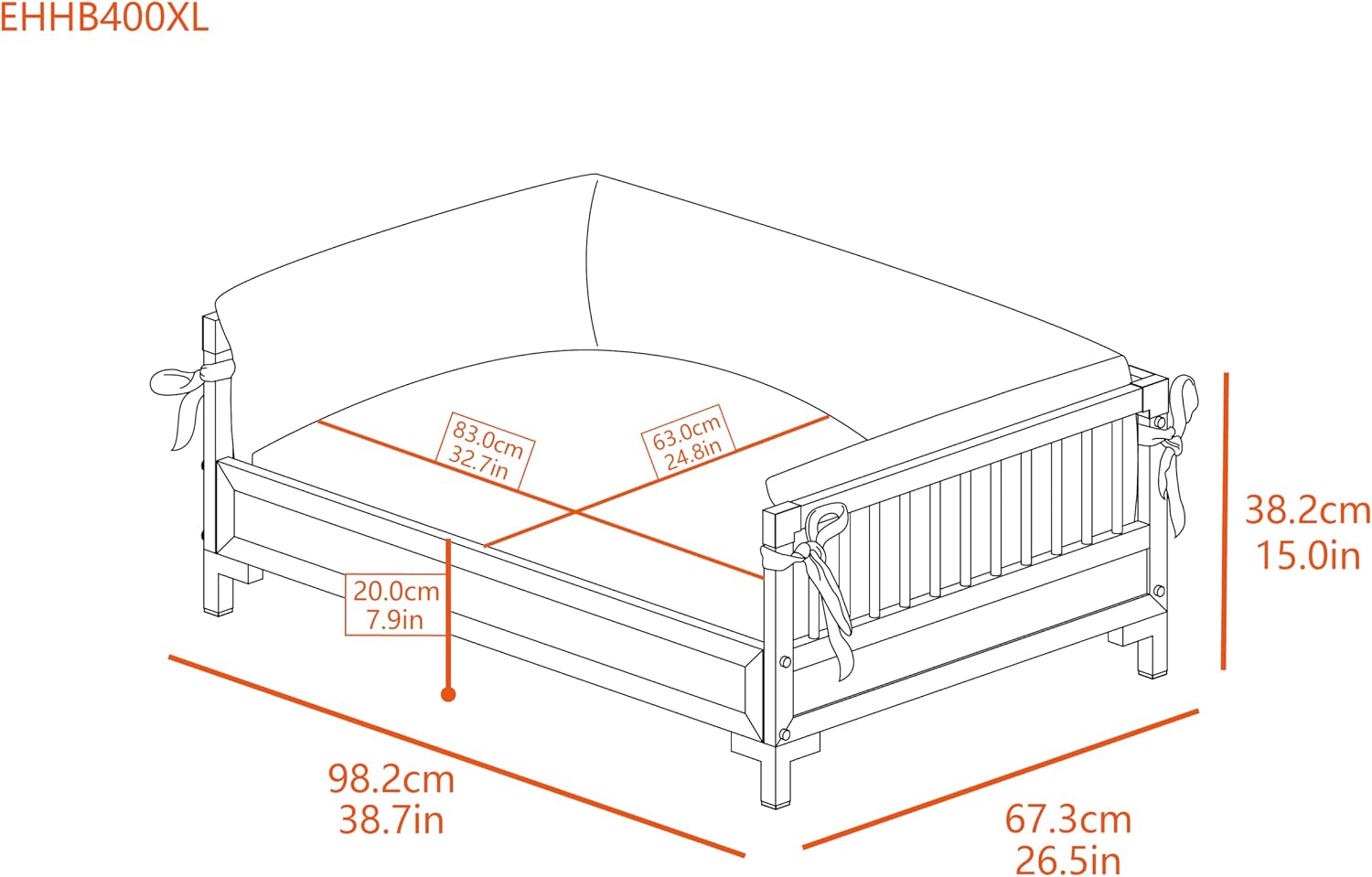New Age Pet ECOFLEX Manhattan Raised Dog Bed, Moisture Resistant Frame with Stainless Steel Accents, Memory Foam Cushion, Espresso Black, X-Large