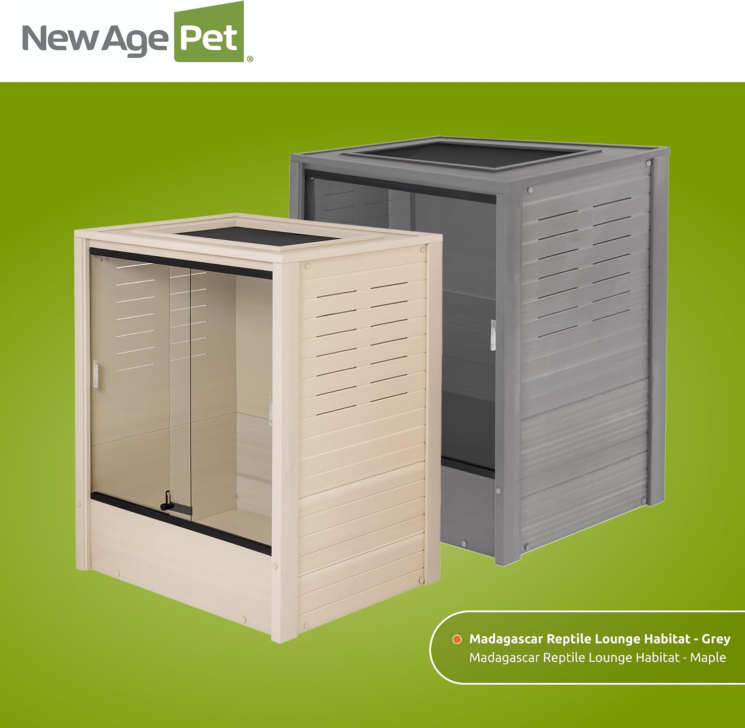 New Age Pet® Madagascar Vertical Reptile Lounge Habitat, (30' L x 24' W x 36' H) Arboreal Chameleon Cage Made with ECOFLEX®, Non-Toxic & Eco-Friendly Materials, Quick & Easy Assembly