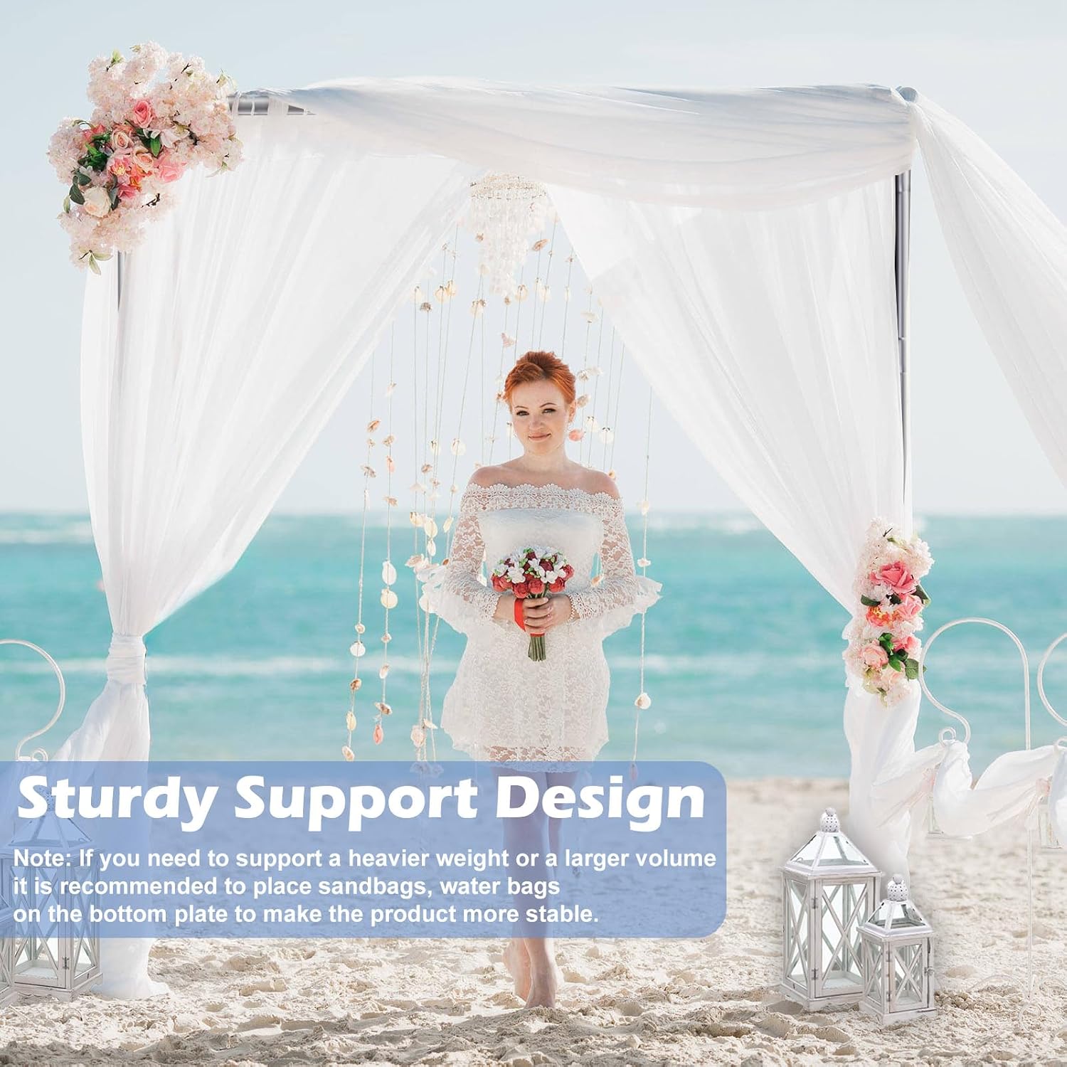 TOCRETOARE Heavy Duty Backdrop Stand, 8x10ft Pipe and Drape Backdrop Stand Kit with Adjustable Telescopic Poles Frame and Metal Base, Background Holder for Parties Wedding Birthday Photography