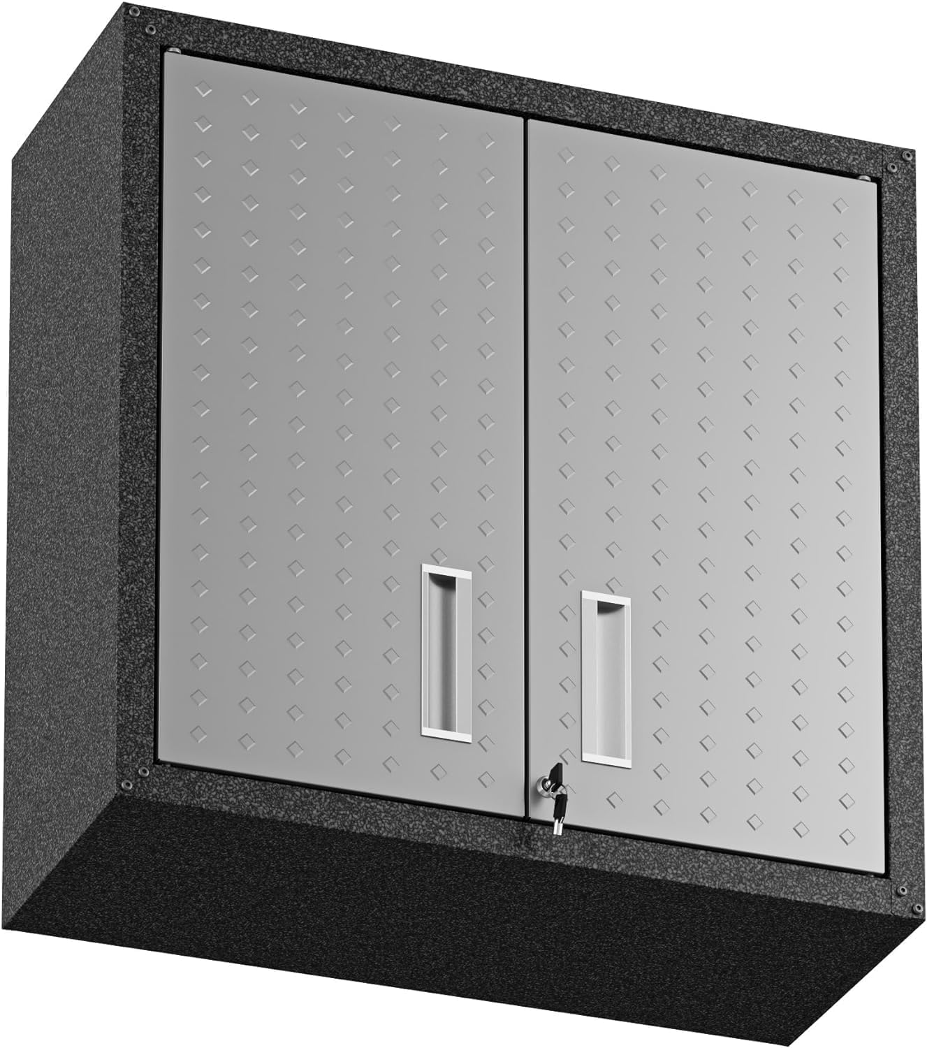 Manhattan Comfort Fortress Floating Storage Cabinet, Modern Stainless-Steel Garage Cabinet, Grey