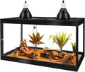 PROLEE Bearded Dragon Tank, Reptile Tank with Meatl Mesh Roof and Front Sliding Door, Lizard Tank,Spacious Reptile Enclosure for Snakes,Lguanas, Chameleons (Black, 30 Gallons)