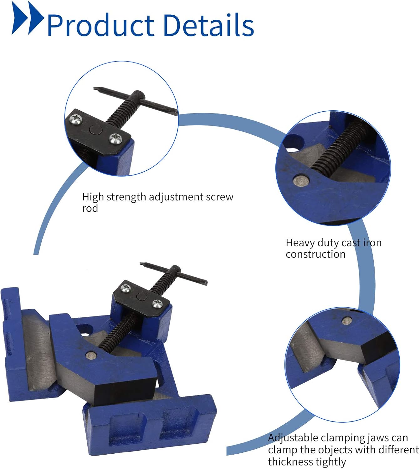 Right Angle Corner Clamp,Heavy Duty Welding Fixture,Adjustable Clamping Jaws,High Strength Adjustment Screw Rod,for Woodworking,Carpenter,Welding,Engineeringes