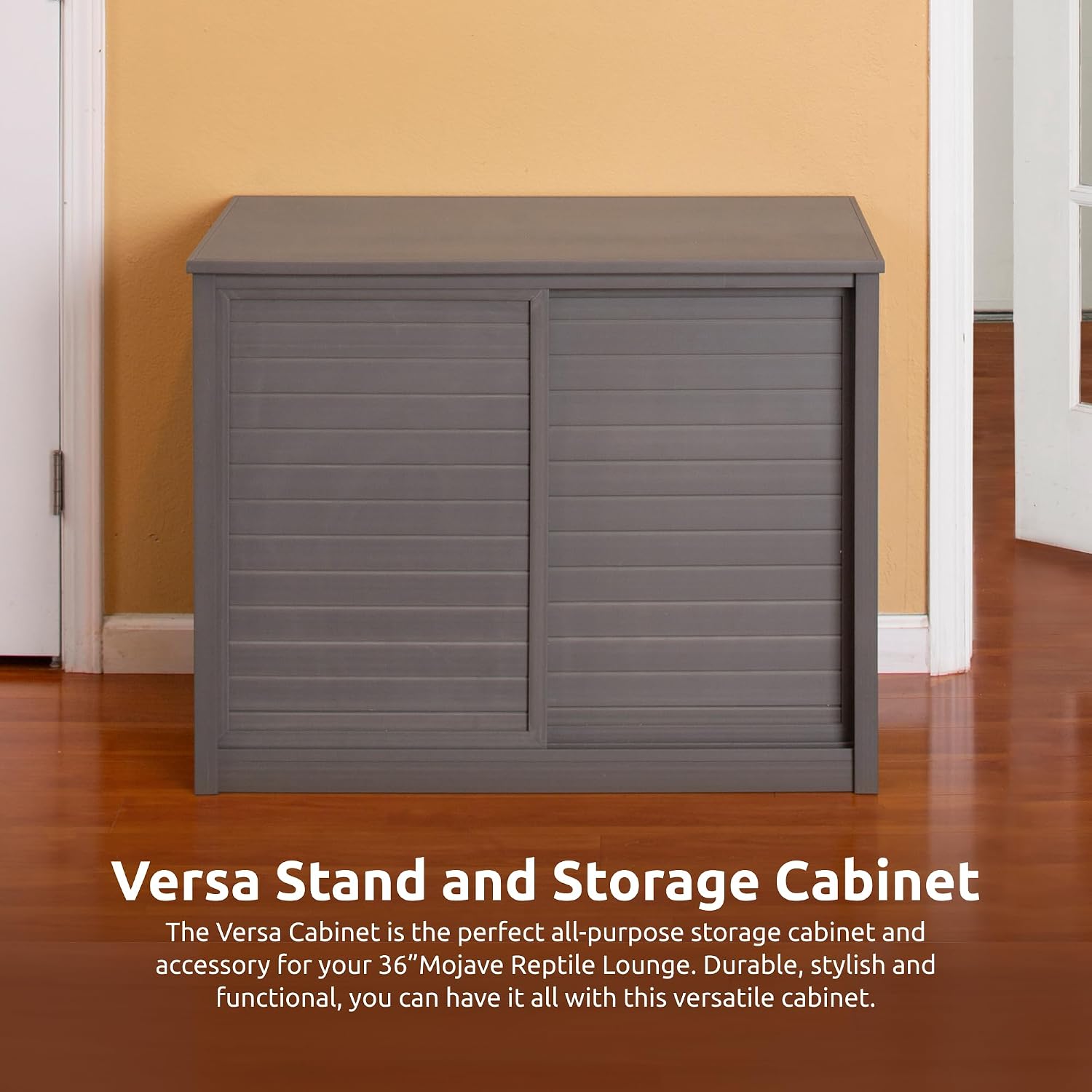 New Age Pet ECOFLEX 36' Storage Cabinet for Pets in Grey, Durable Wood Plastic Composite, Non Toxic, Easy Assembly, Ideal for Bedding, Food, Toys, Medium Mojave Reptile Habitat Compatible
