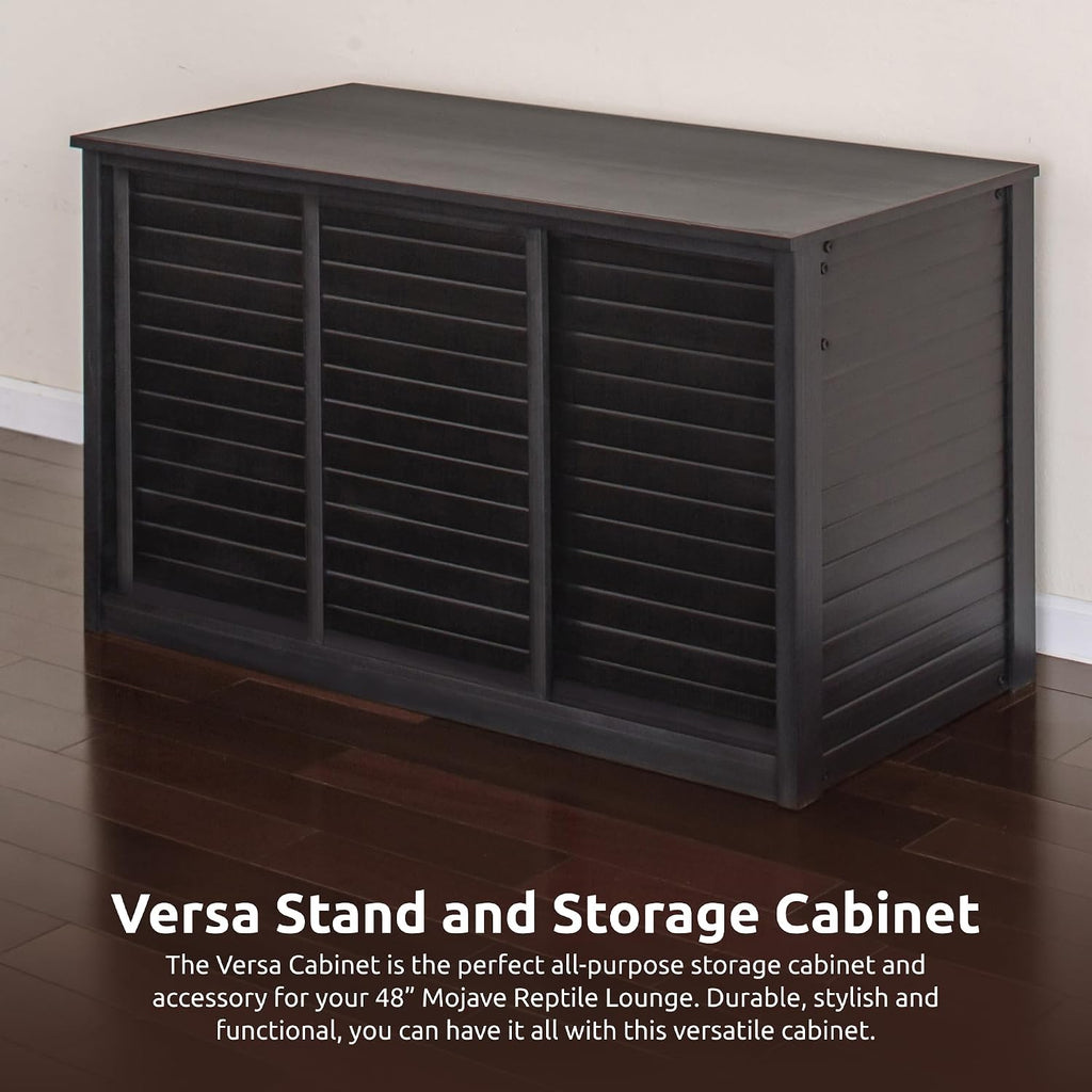 New Age Pet ECOFLEX 48' Storage Cabinet for Pets in Black, Durable Wood Plastic Composite, Non Toxic, Easy Assembly, Ideal for Bedding, Food, Toys, Large Mojave Reptile Habitat Compatible