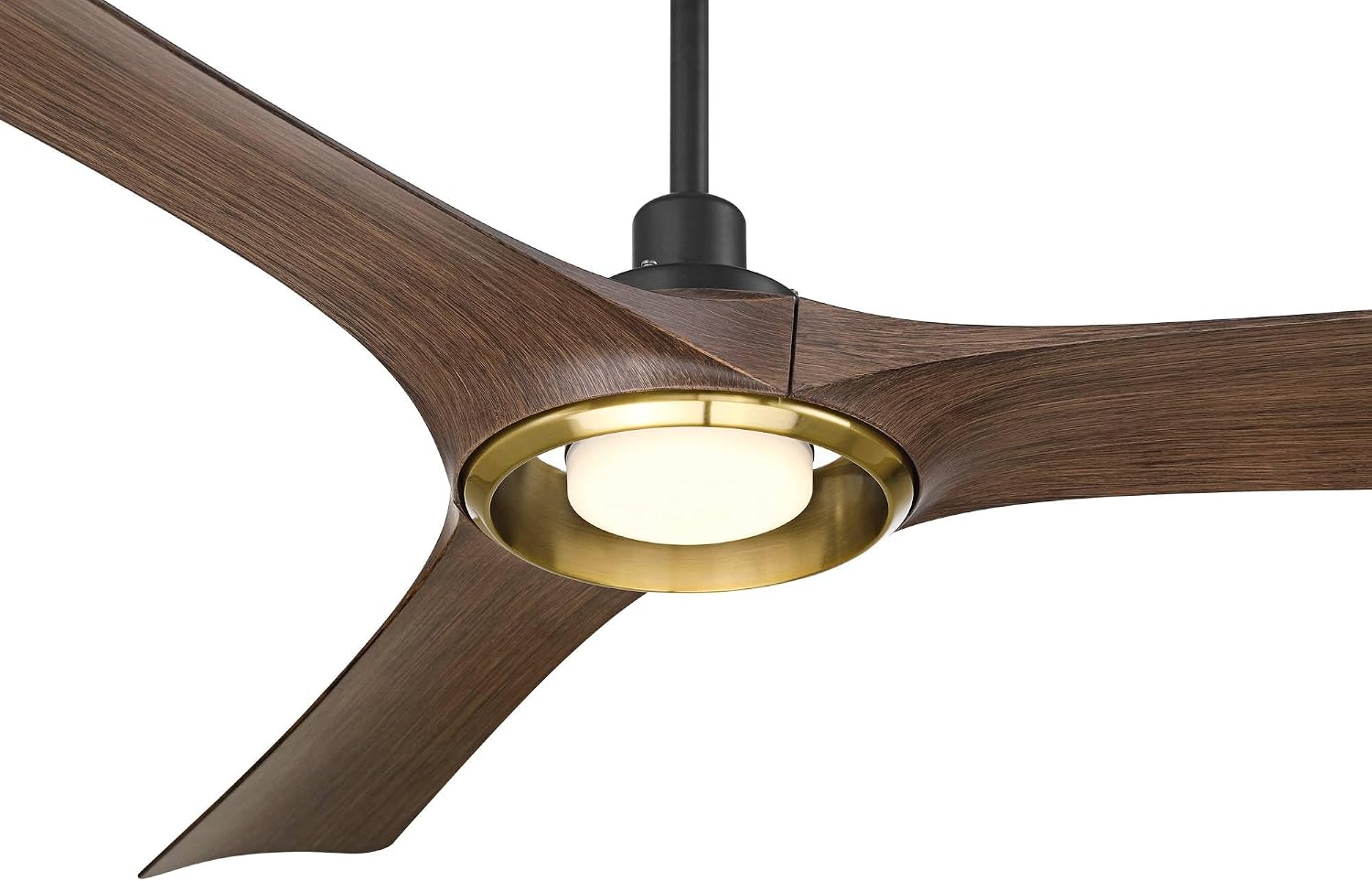 Casa Vieja 56' Ethos Modern Industrial Indoor Outdoor Ceiling Fan 3 Blade LED Light Remote Control Matte Black Brown Dark Walnut Finish Blades Bedroom Patio Living Room Damp Rated Decorative