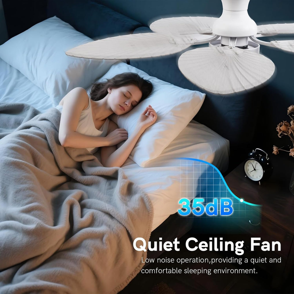 52inch Palm Leaf Ceiling Fans with Light Outdoor Tropical Ceiling Fans with Remote Timer Hand Carved 5 Blades DC Reversible Noiseless motor 6 Speeds Low Profile for Patios Living room Bedroom