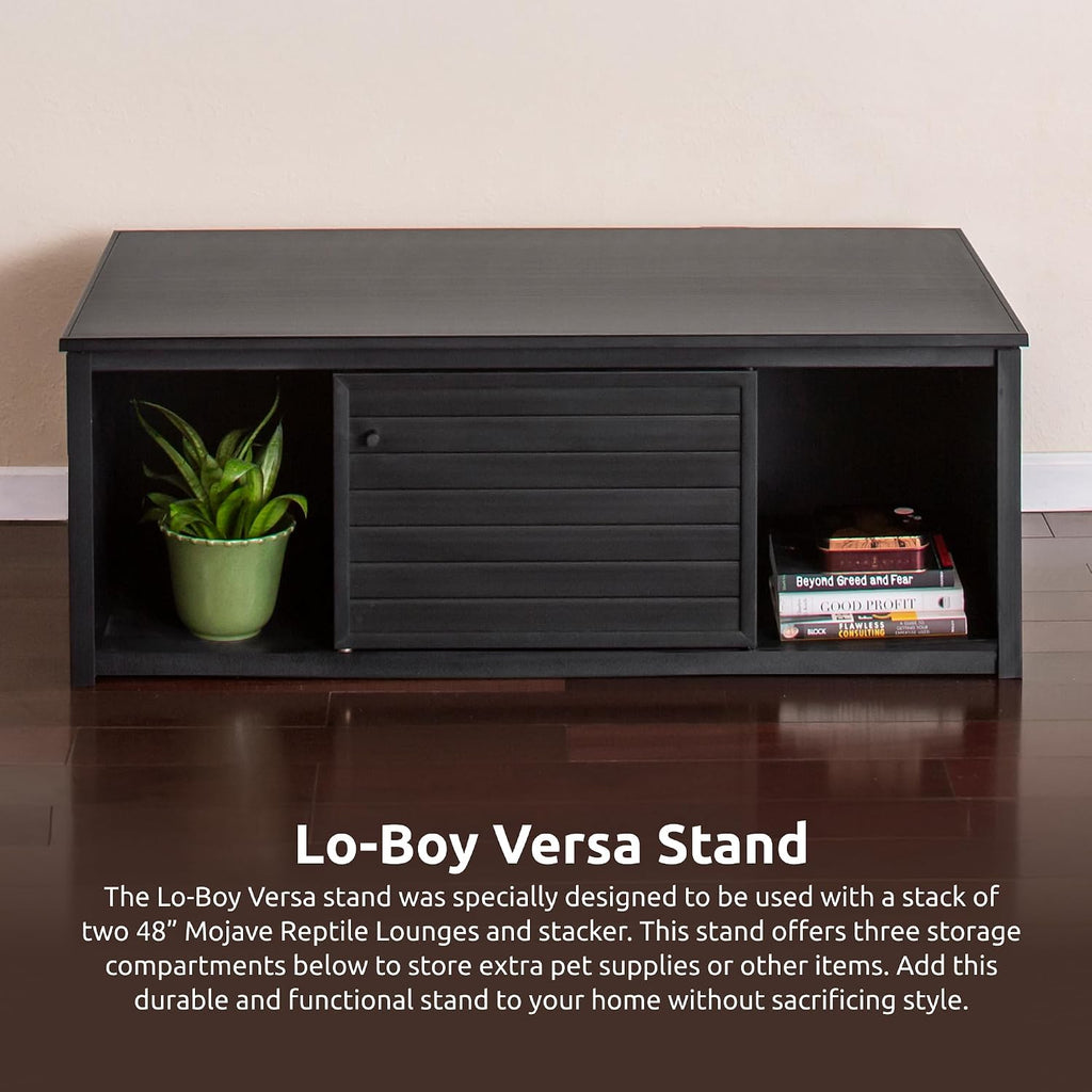 New Age Pet Lo‑Boy Versa Stand for Reptile Terrariums, Low-Profile ECOFLEX Cabinet for Stacked Large, 48' Mojave Reptile Habitats, Espresso Black