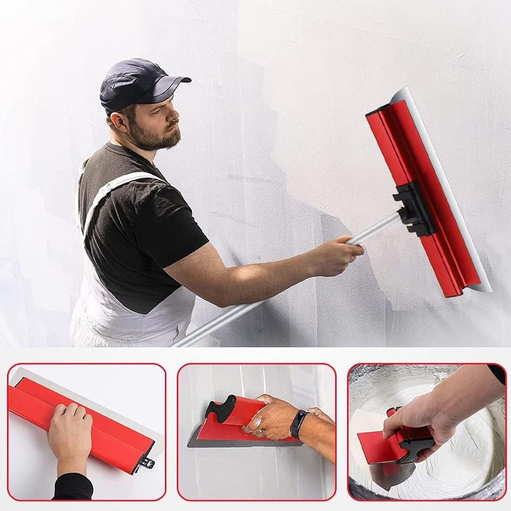 Eujgoov Stainless Steel Skimming Blade Set Drywall Tool with Extension Handle, Eujgoovsmpf386gyx