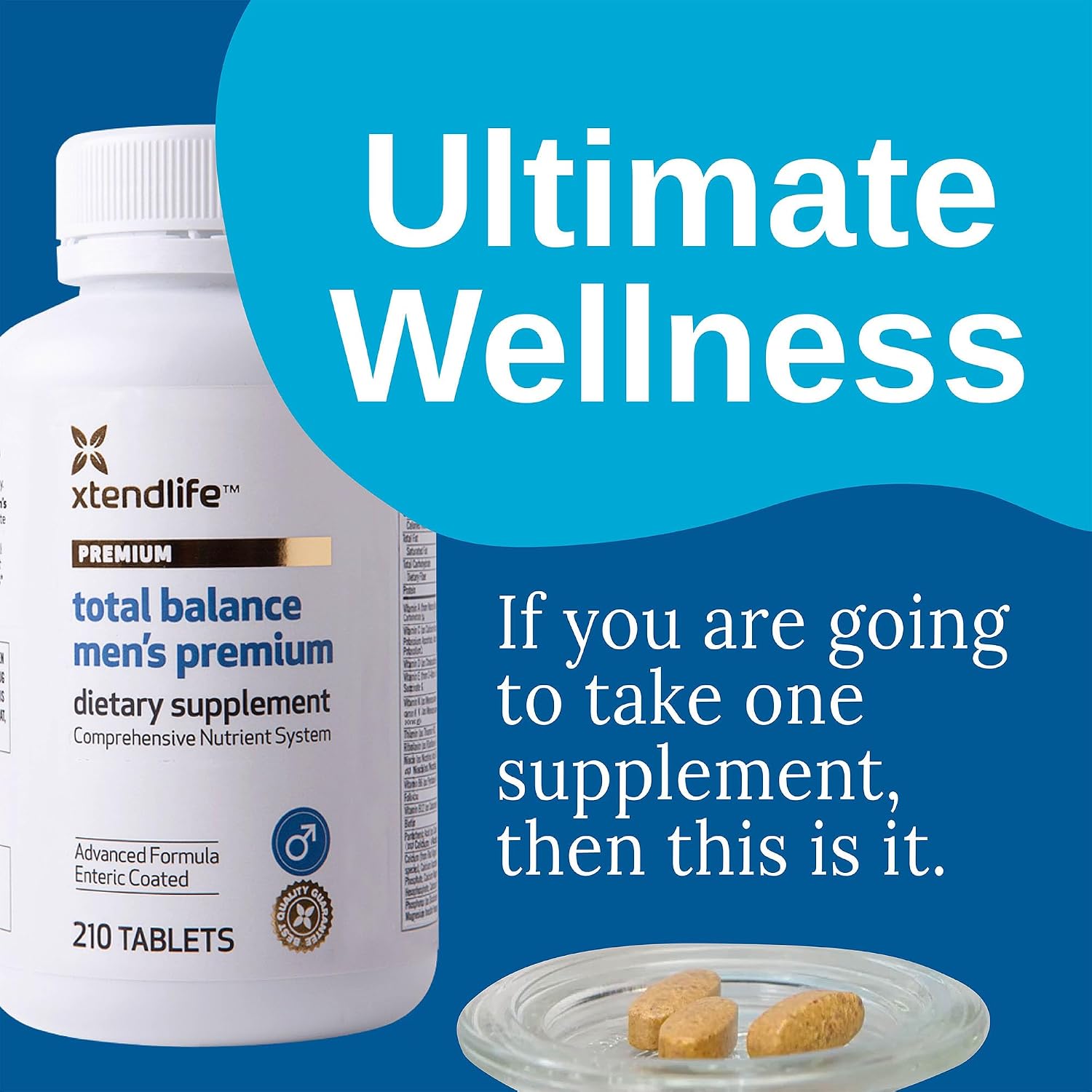 Xtendlife Total Balance Men's Premium Multivitamin for Immune, Heart, Digestive & Cellular Health - Extra Strength Daily Support - 90+ Nutrients & Minerals - 30 Day Supply