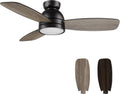 Carro 44' Ceiling Fan with Light Flush Mount, DC 10 Speeds Silent Ceiling Fan with Remote, Low Profile Ceiling Fan with 3 Dual Finish Blades, 3 Light Colors Dimmable LED Ceiling Fan for Living Room
