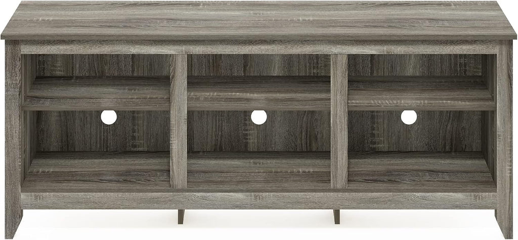 Furinno Jensen TV Stand for TV up to 65 Inch, 2-Tier Grey Entertainment Center, TV Console with Cable Management, for Living Room, Bedroom, Grey Oak
