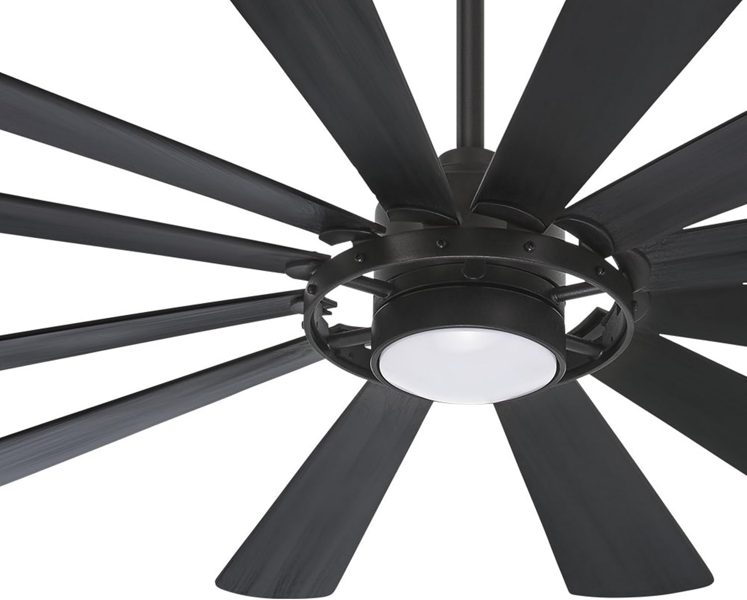 MINKA-AIRE F870L-TCL Windmolen 65 Inch Outdoor Ceiling Fan with LED Light and Remote Control, Textured Coal