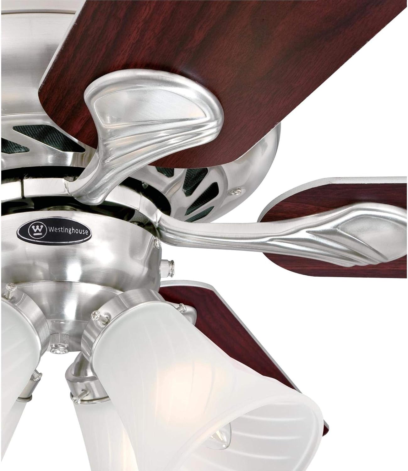 Westinghouse Lighting 7235900 Swirl Indoor Ceiling Fan with Light, 52 Inch, Brushed Nickel
