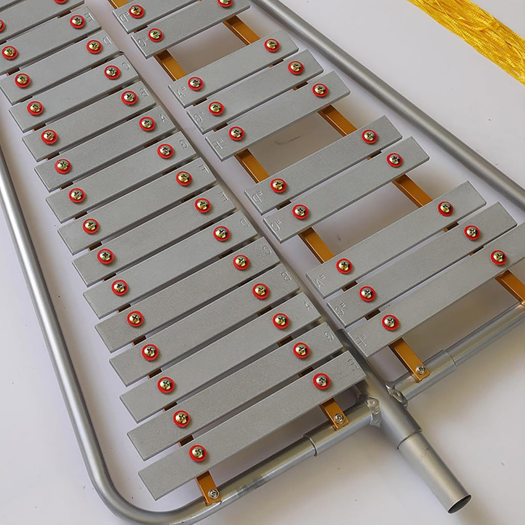 Glockenspiel Instrument, 25/27/29 Tone Aluminum Alloy Percussion Bell Kit with Mallets and Accessories, Beginner Student Percussion Kit for Learning and Practice 27 Sounds
