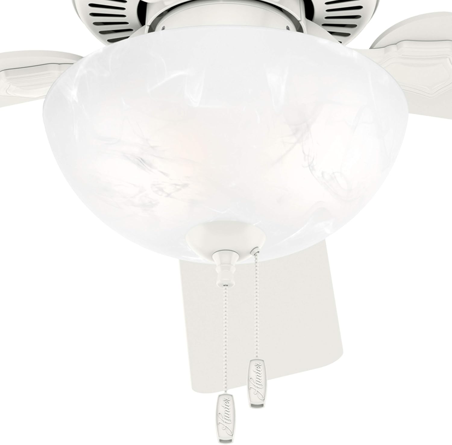 Hunter Fan 52 inch Indoor Ceiling Fan with Lights and Pull Chain, White Ceiling Fan for Bedroom, Living Room, Office, Kitchen (Renewed)