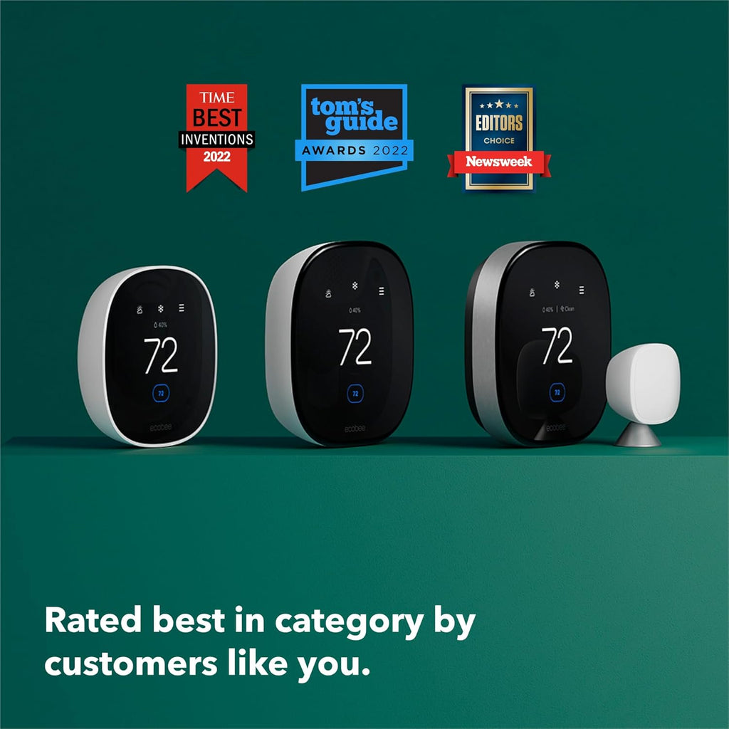 ecobee Smart Thermostat Essential - Energy Star Certified programmable Wi-Fi Thermostat - Works with Siri, Alexa, and Google Assistant, Pack 10