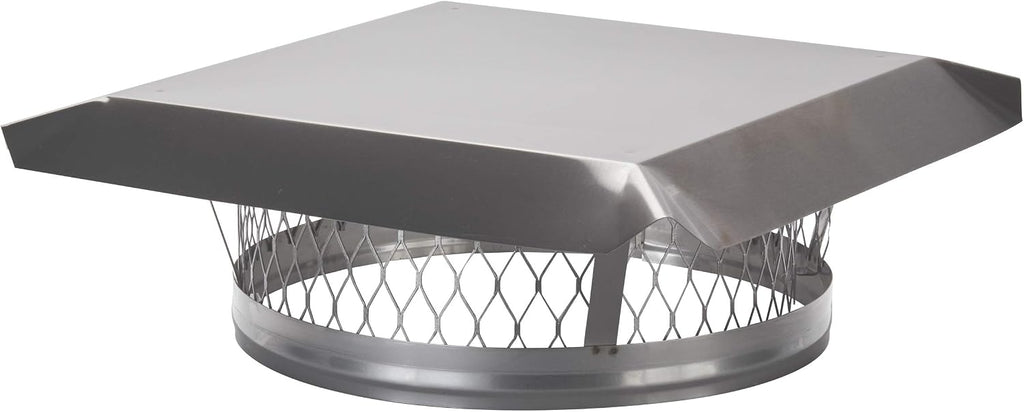 HY-C LC14 Round Stainless Steel Clamp on Single Flue Liner Chimney Cap, 14 Inch, Gray