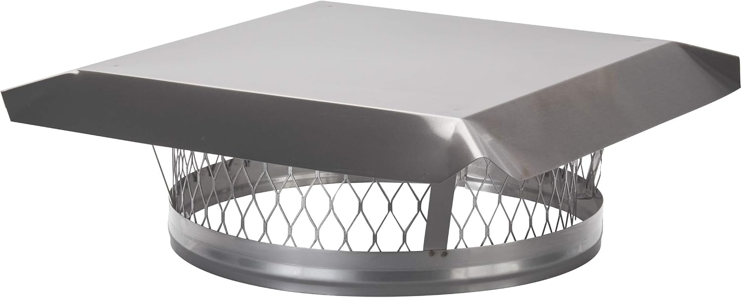 HY-C LC14 Round Stainless Steel Clamp on Single Flue Liner Chimney Cap, 14 Inch, Gray