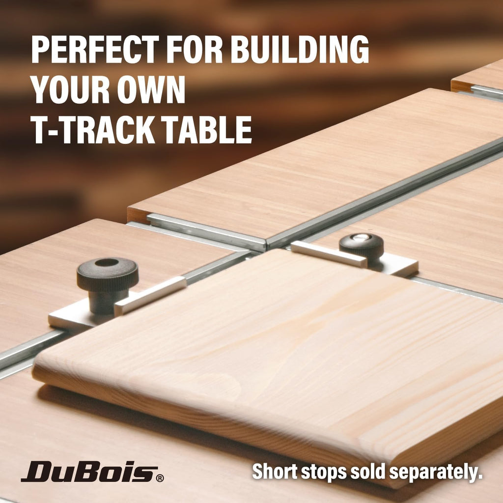 DuBois T Track Table Kit for 2' x 4' T Track Table Top & 2PK T-Track Hold Down Clamp, Inlcudes 6'x32 PCS Universal T Track & 4PK Hold Down Clamps for Woodworking, CNC Machine, Work Bench, Router Table
